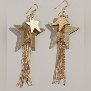 New! Nickel & Suede gold satin Zeppelin earrings